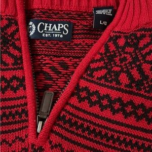 Chaps Men's Sweater in Red and Black